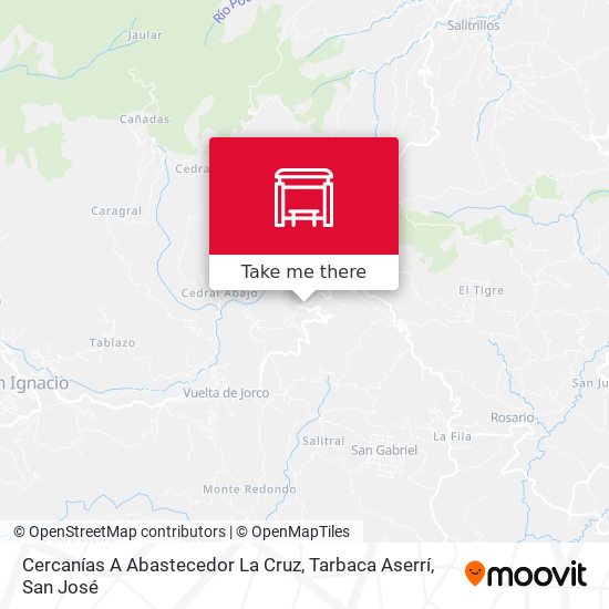 Cercanías A Abastecedor La Cruz, Tarbaca Aserrí map