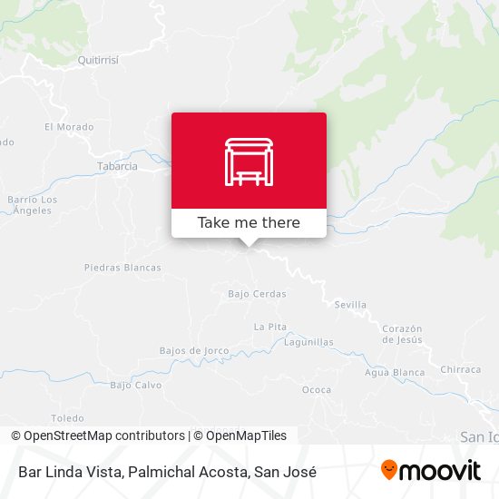 Mapa de Bar Linda Vista, Palmichal Acosta