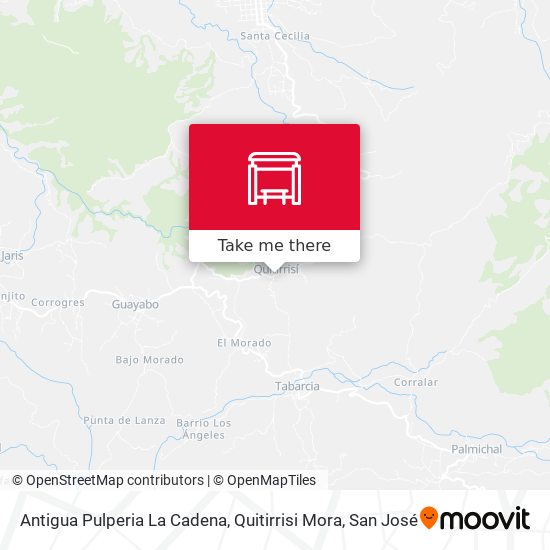 Antigua Pulperia La Cadena, Quitirrisi Mora map