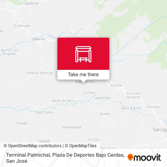 Terminal Palmichal, Plaza De Deportes Bajo Cerdas map