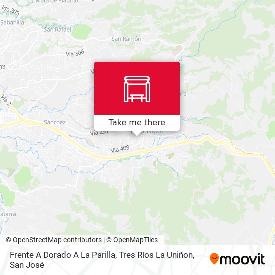 Frente A Dorado A La Parilla, Tres Ríos La Uniñon map