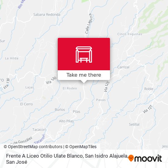 Frente A Liceo Otilio Ulate Blanco, San Isidro Alajuela map
