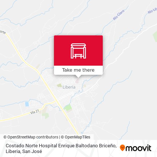 Mapa de Costado Norte Hospital Enrique Baltodano Briceño, Liberia