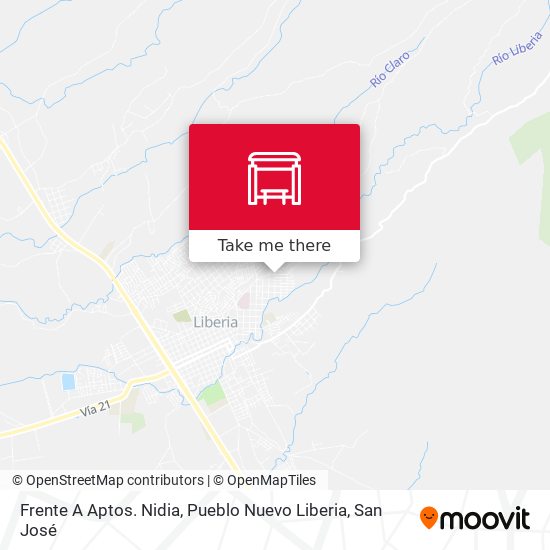 Mapa de Frente A Aptos. Nidia, Pueblo Nuevo Liberia