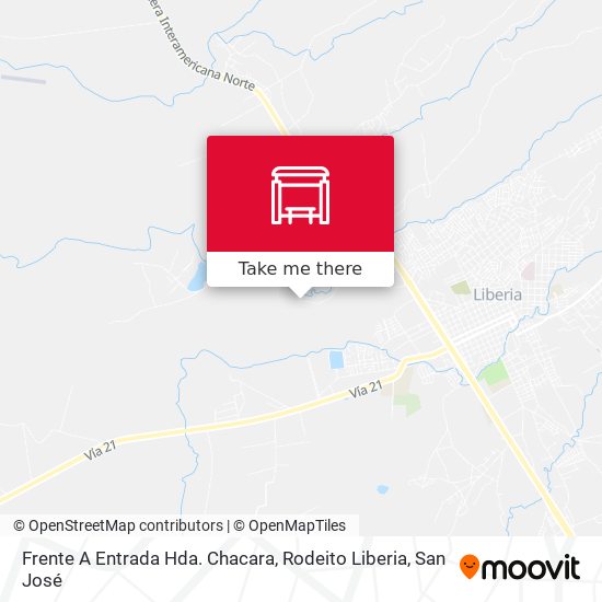 Frente A Entrada Hda. Chacara, Rodeito Liberia map