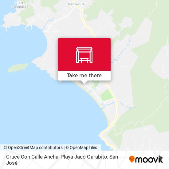 Mapa de Cruce Con Calle Ancha, Playa Jacó Garabito