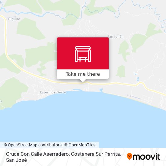 Mapa de Cruce Con Calle Aserradero, Costanera Sur Parrita
