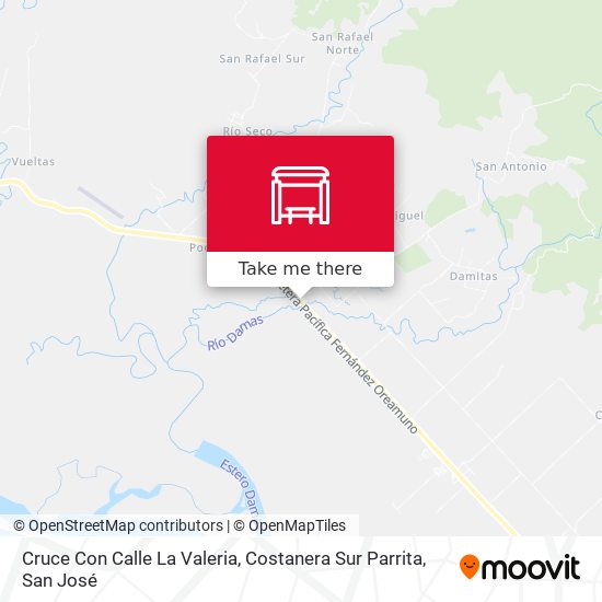 Cruce Con Calle La Valeria, Costanera Sur Parrita map