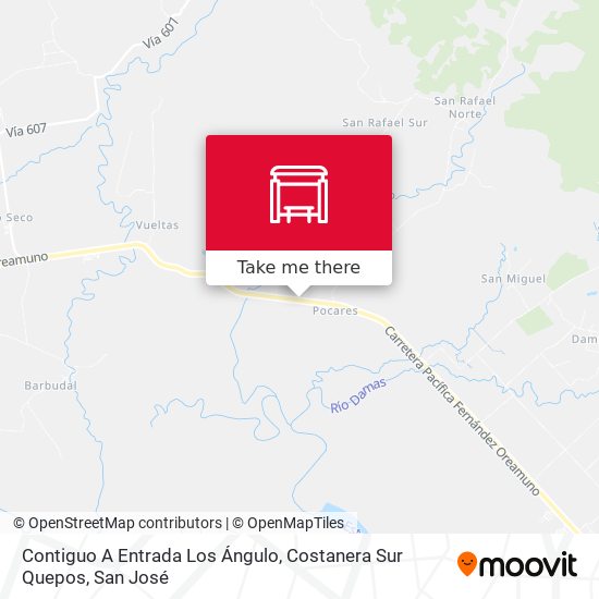 Contiguo A Entrada Los Ángulo, Costanera Sur Quepos map