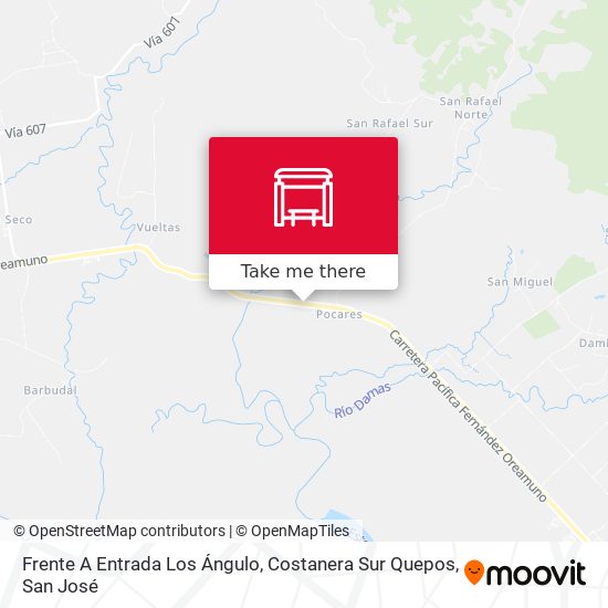 Frente A Entrada Los Ángulo, Costanera Sur Quepos map