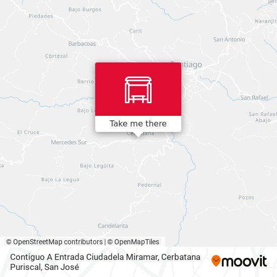 Mapa de Contiguo A Entrada Ciudadela Miramar, Cerbatana Puriscal