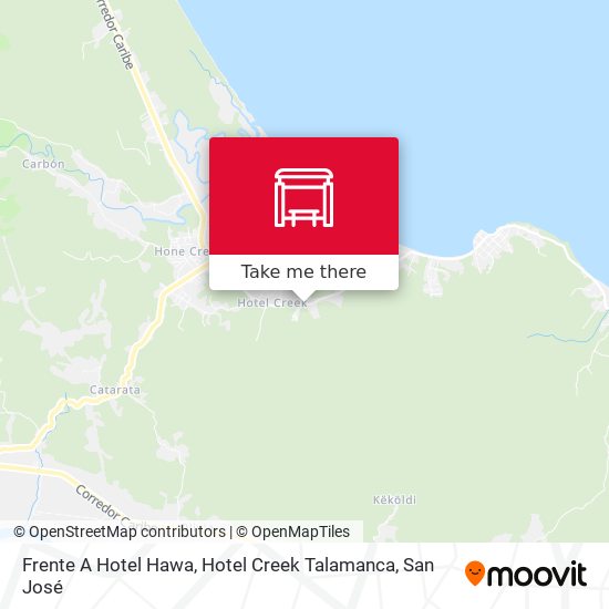 Frente A Hotel Hawa, Hotel Creek Talamanca map