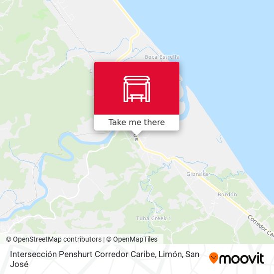 Intersección Penshurt Corredor Caribe, Limón map