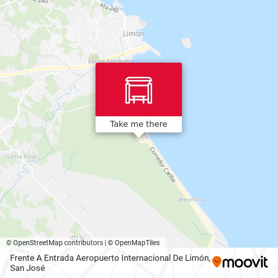 Mapa de Frente A Entrada Aeropuerto Internacional De Limón