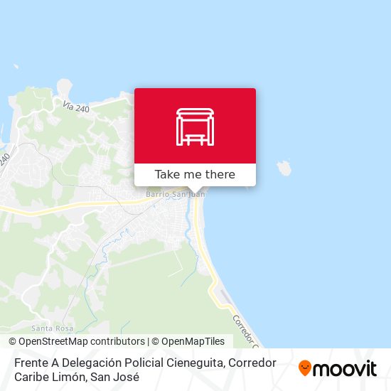 Mapa de Frente A Delegación Policial Cieneguita, Corredor Caribe Limón