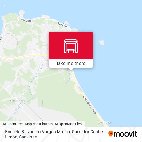 Escuela Balvanero Vargas Molina, Corredor Caribe Limón map