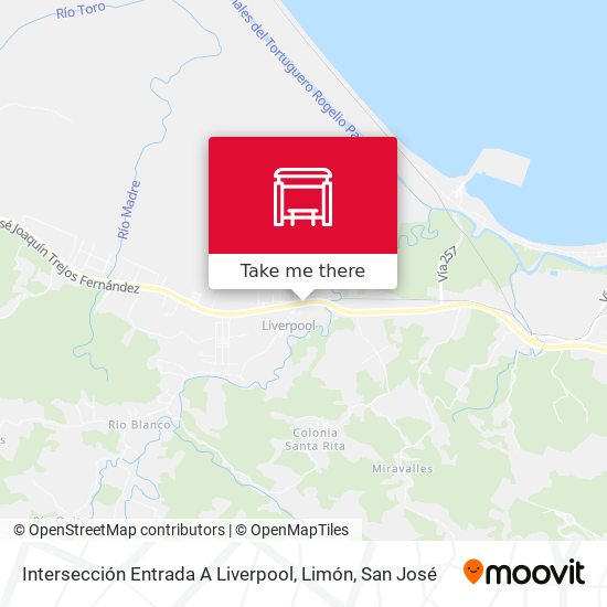 Intersección Entrada A Liverpool, Limón map