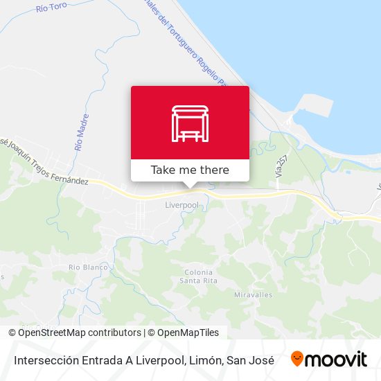 Intersección Entrada A Liverpool, Limón map