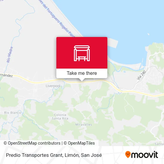 Mapa de Predio Transportes Grant, Limón