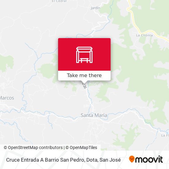 Mapa de Cruce Entrada A Barrio San Pedro, Dota