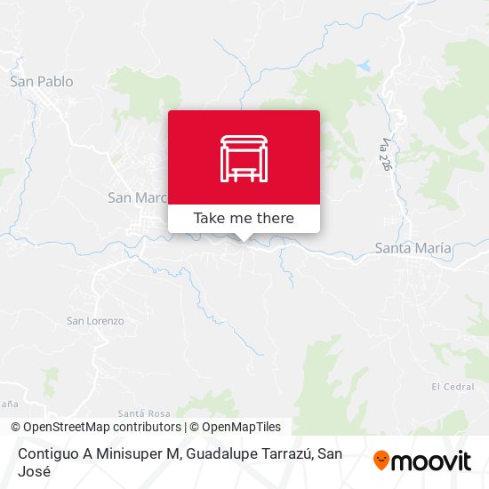 Mapa de Contiguo A Minisuper M, Guadalupe Tarrazú