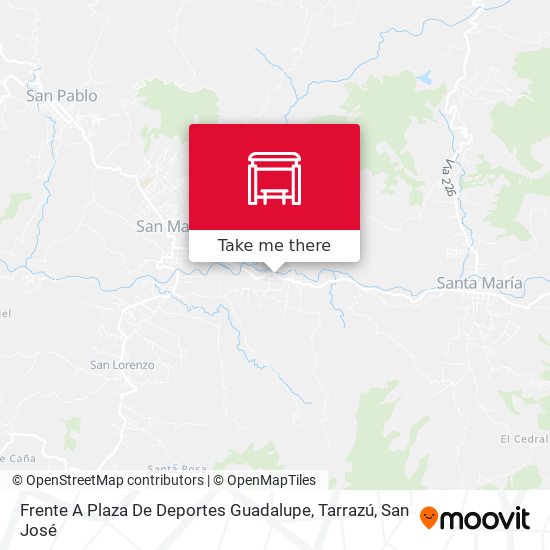 Frente A Plaza De Deportes Guadalupe, Tarrazú map