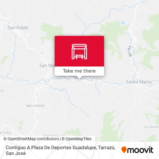 Mapa de Contiguo A Plaza De Deportes Guadalupe, Tarrazú