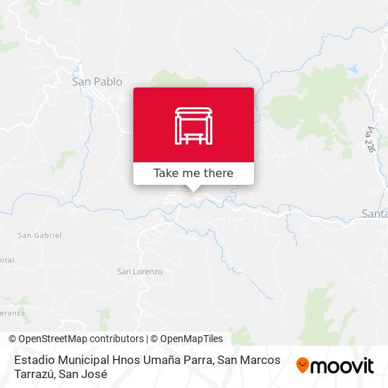Mapa de Estadio Municipal Hnos Umaña Parra, San Marcos Tarrazú