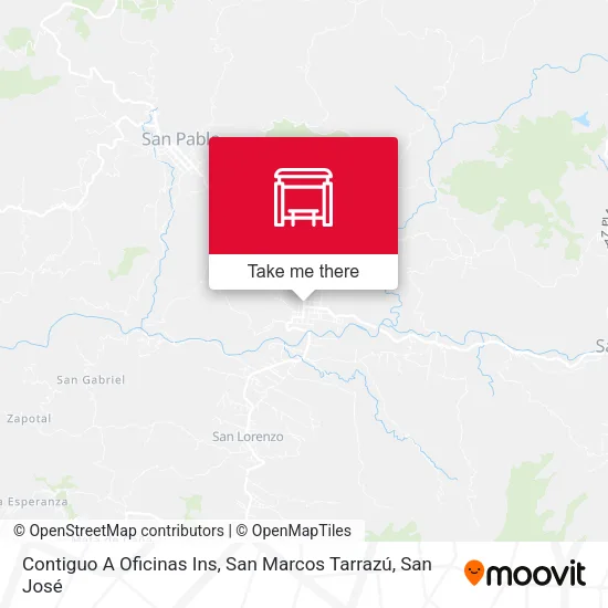 Mapa de Contiguo A Oficinas Ins, San Marcos Tarrazú
