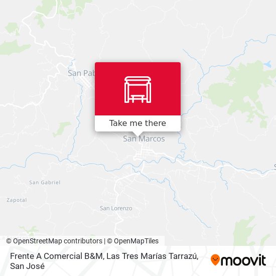 Frente A Comercial B&M, Las Tres Marías Tarrazú map