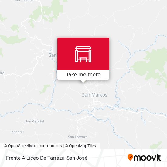 Mapa de Frente A Liceo De Tarrazú