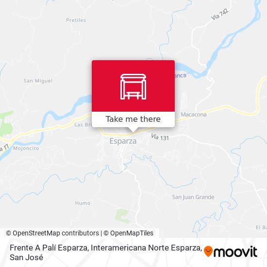 Mapa de Frente A Palí Esparza, Interamericana Norte Esparza