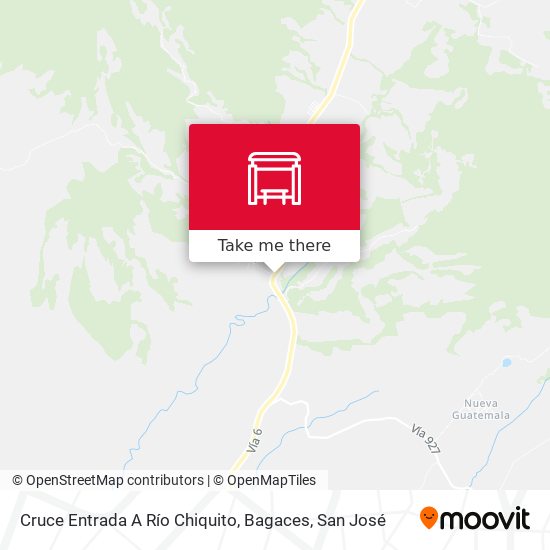 Mapa de Cruce Entrada A Río Chiquito, Bagaces