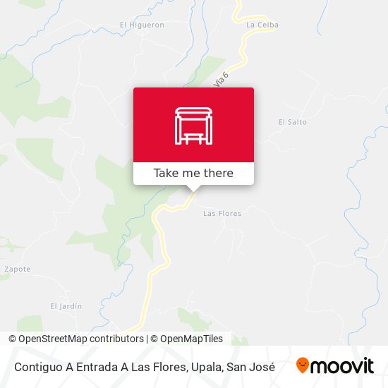 Mapa de Contiguo A Entrada A Las Flores, Upala