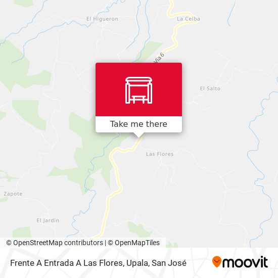 Mapa de Frente A Entrada A Las Flores, Upala