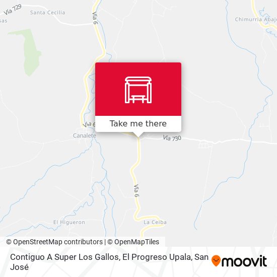 Mapa de Contiguo A Super Los Gallos, El Progreso Upala