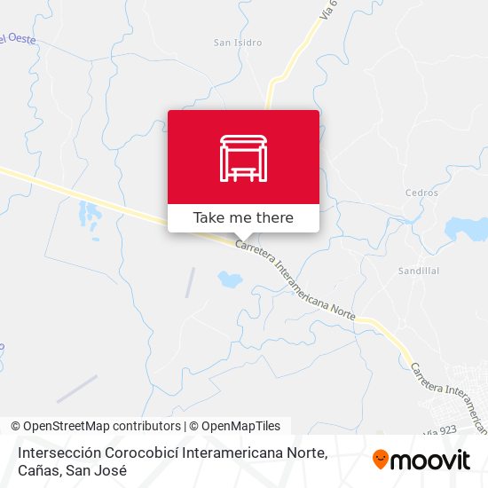 Intersección Corocobicí Interamericana Norte, Cañas map