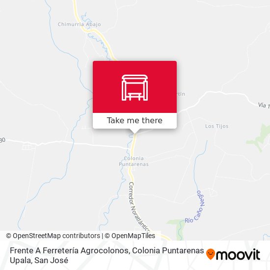 Frente A Ferretería Agrocolonos, Colonia Puntarenas Upala map