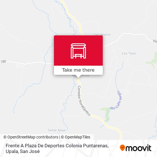 Frente A Plaza De Deportes Colonia Puntarenas, Upala map
