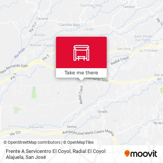 Frente A Servicentro El Coyol, Radial El Coyol Alajuela map