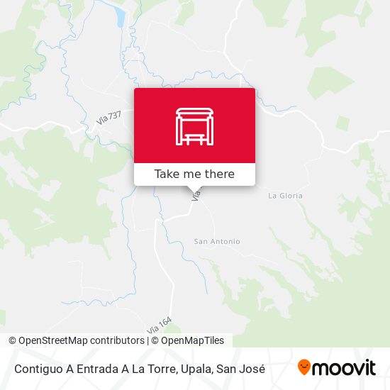 Mapa de Contiguo A Entrada A La Torre, Upala