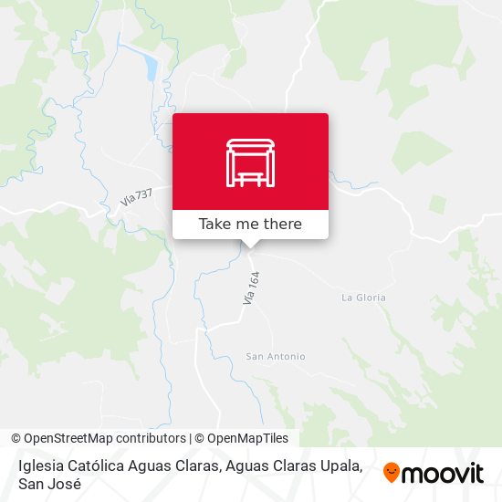 Mapa de Iglesia Católica Aguas Claras, Aguas Claras Upala