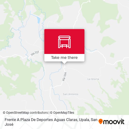 Frente A Plaza De Deportes Aguas Claras, Upala map