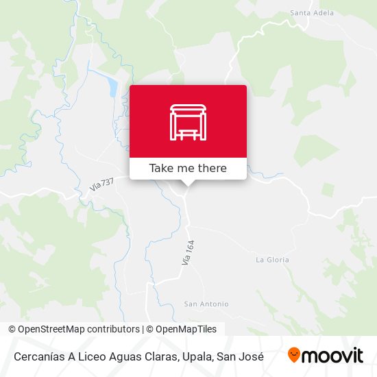Mapa de Cercanías A Liceo Aguas Claras, Upala