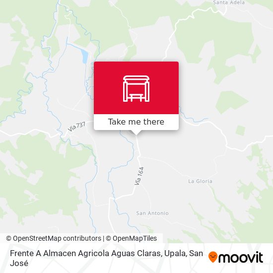 Frente A Almacen Agricola Aguas Claras, Upala map
