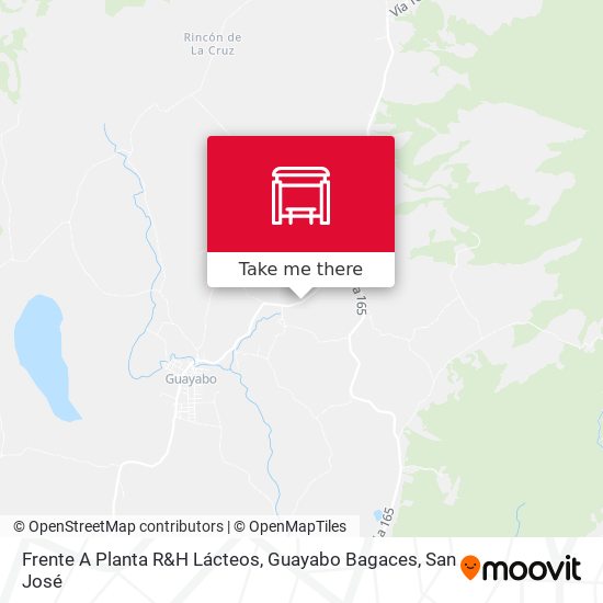 Mapa de Frente A Planta R&H Lácteos, Guayabo Bagaces