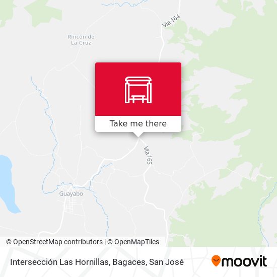 Mapa de Intersección Las Hornillas, Bagaces