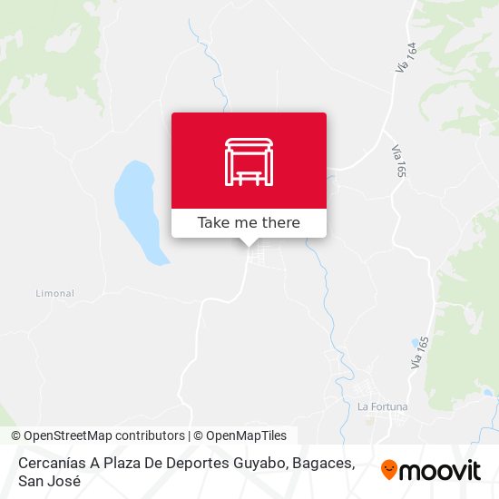 Mapa de Cercanías A Plaza De Deportes Guyabo, Bagaces