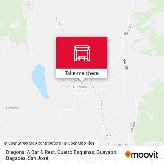 Mapa de Diagonal A Bar & Rest. Cuatro Esquinas, Guayabo Bagaces