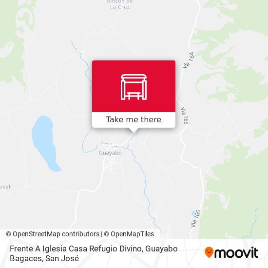 Mapa de Frente A Iglesia Casa Refugio Divino, Guayabo Bagaces